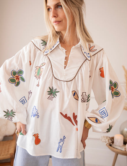 Oriental Escape White - Blouse