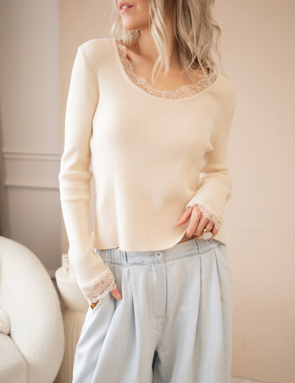 Elsie Laced Beige - Longsleeve