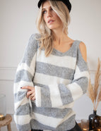 Soul Full Of Stripes Grey/White - Trui