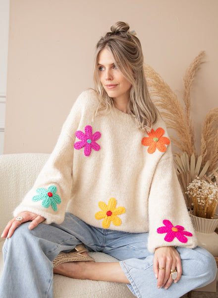 Flower Field Beige - Sweater