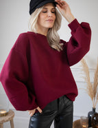 Snuggle Up  Burgundy - Sweater