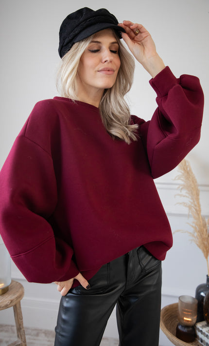 Snuggle Up Burgundy - Sweater