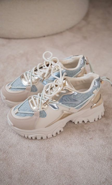 Sandy Suprème Beige/Blue - Sneakers