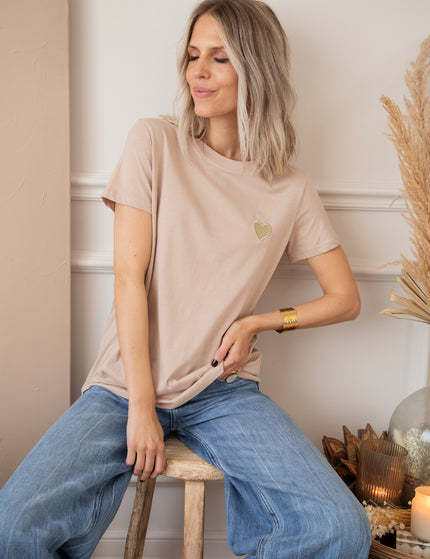 Beating Heart Taupe/Gold - T-Shirt