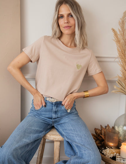 Beating Heart Taupe/Gold - T-Shirt