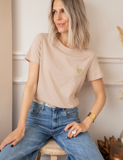 Beating Heart Taupe/Gold - T-Shirt