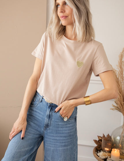 Beating Heart Taupe/Gold - T-Shirt