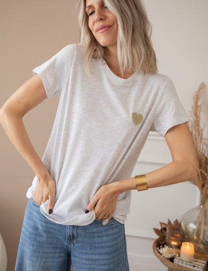 Beating Heart Grey/Gold - T-Shirt