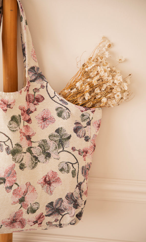 Ezra Bloom Beige/Pink - Handbag