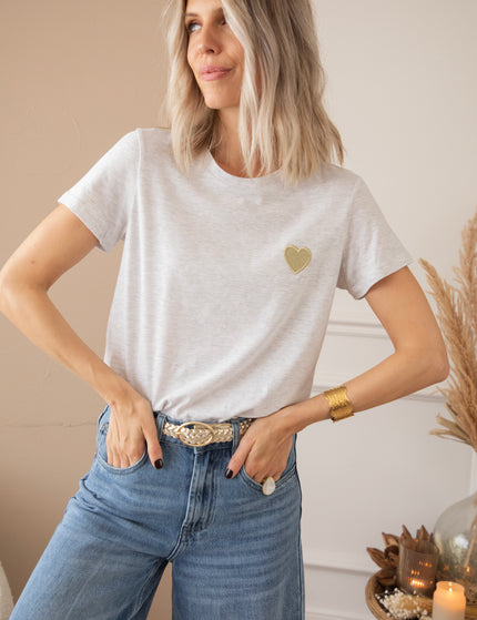 Beating Heart Grey/Gold - T-Shirt