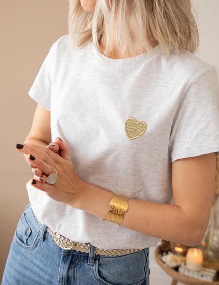 Beating Heart Grey/Gold - T-Shirt