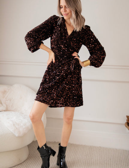 Wrapped In Sequins Choco - Dress