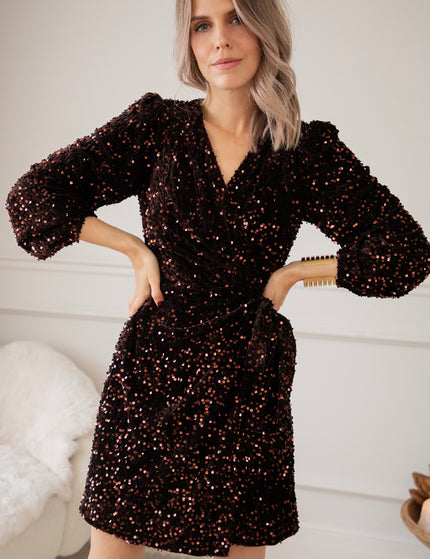 Wrapped In Sequins Choco - Dress