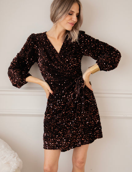 Wrapped In Sequins Choco - Dress