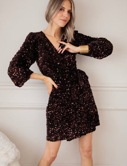 Wrapped In Sequins Choco - Dress