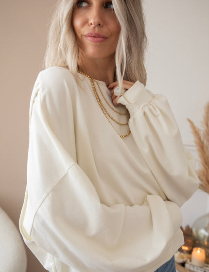 Pullover - Open Minded - Beige