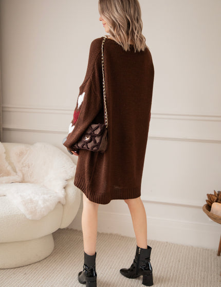 Heart On My Sleeve Choco - Sweater Dress