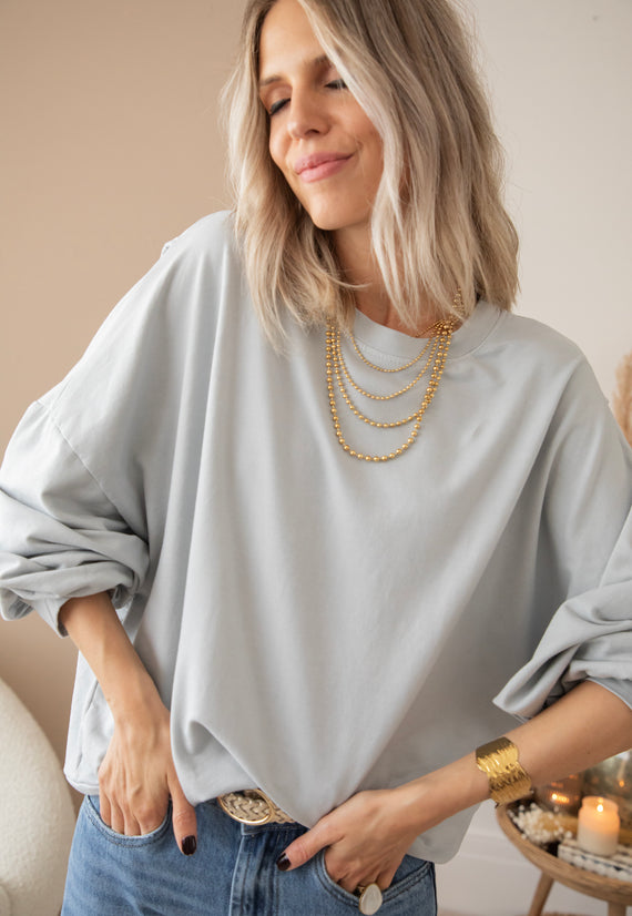 Pullover - Open Minded - Grau