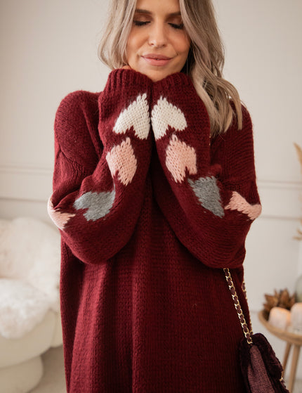 Pulloverkleid - Heart On My Sleeve - Bordeaux