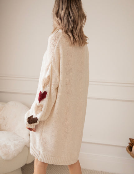 Heart On My Sleeve Café Au Lait - Sweater Dress
