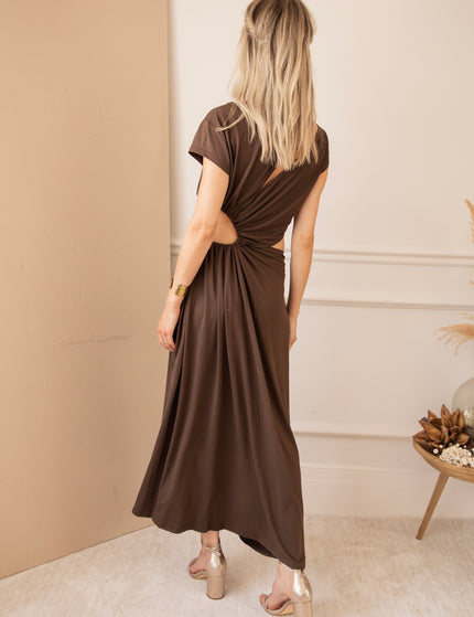 Just A Glimpse Choco - Maxi Jurk