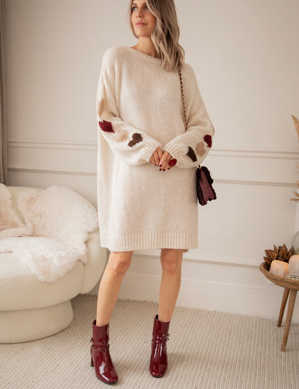 Heart On My Sleeve Café Au Lait - Sweater Dress