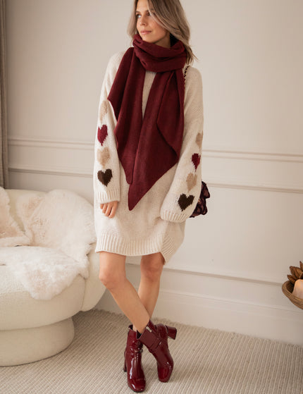 Heart On My Sleeve Café Au Lait - Sweater Dress