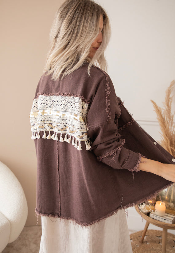 Jacke - Boho Back - Braun