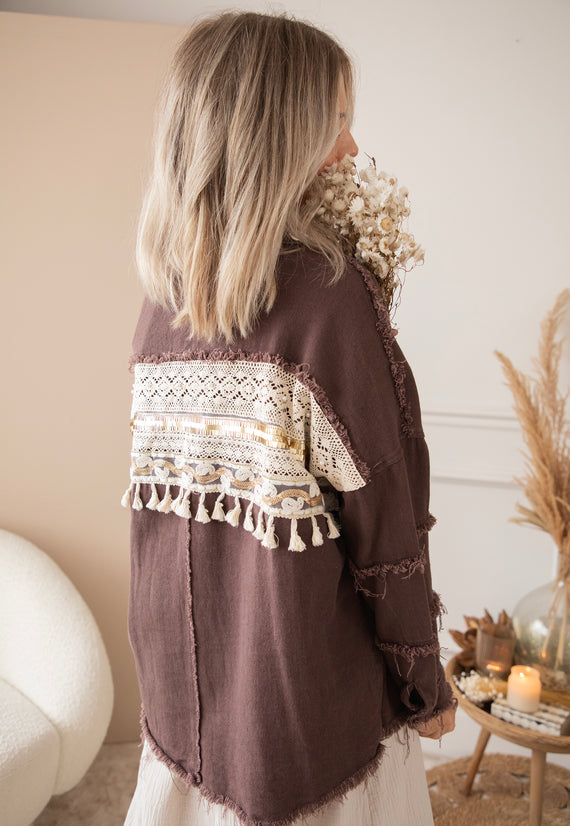 Jacke - Boho Back - Braun