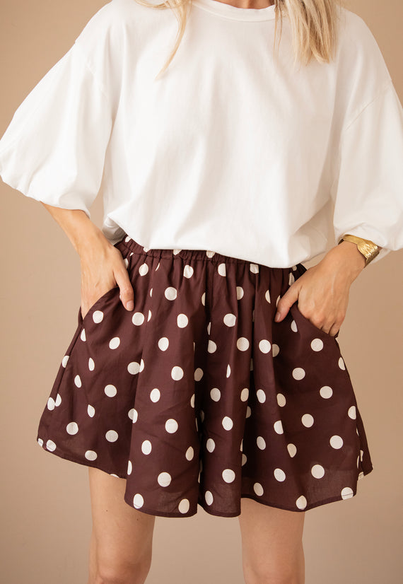 Polly Dots Choco/Beige - Shorts