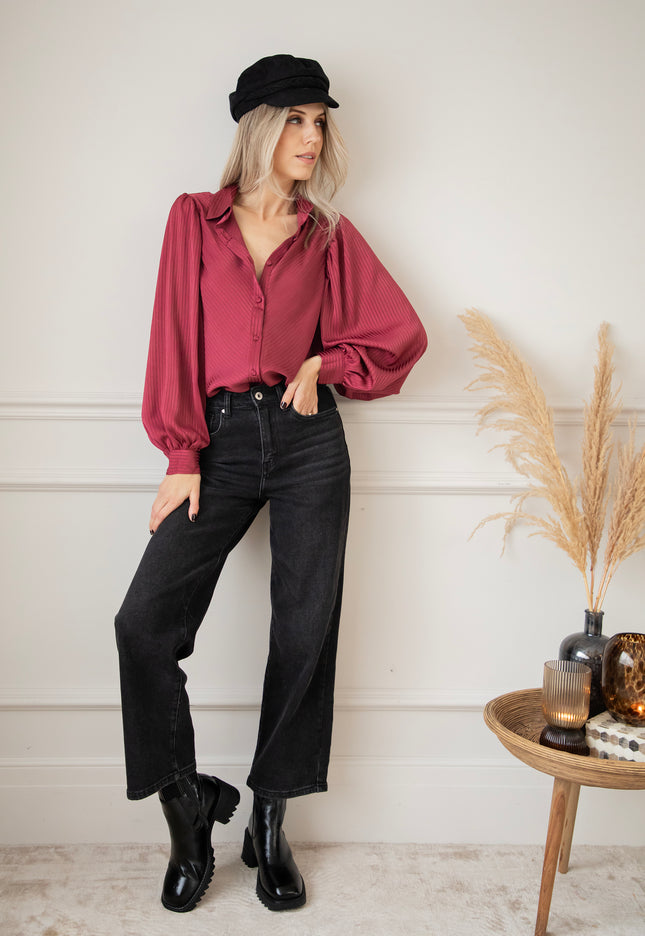 Sophisticated Stripes Plum - Blouse