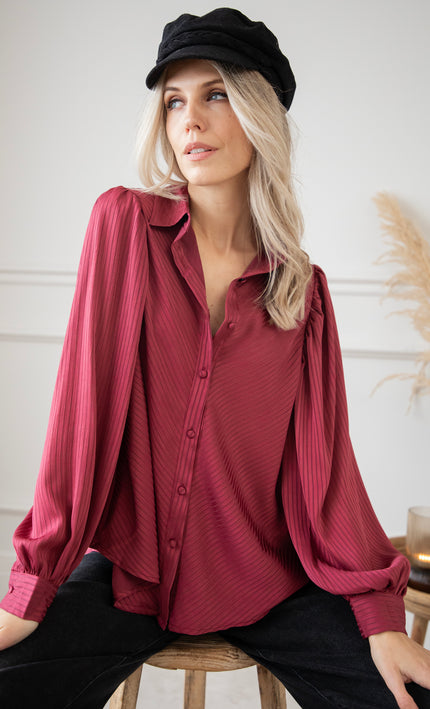 Sophisticated Stripes Plum - Blouse