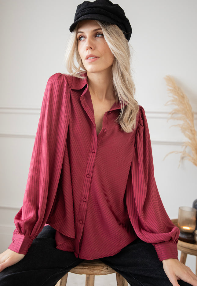 Sophisticated Stripes Plum - Blouse