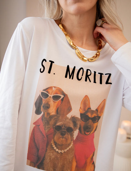 St. Moritz Dogs White - Longsleeve