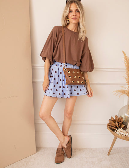 Polly Dots Soft Blue/Choco - Short