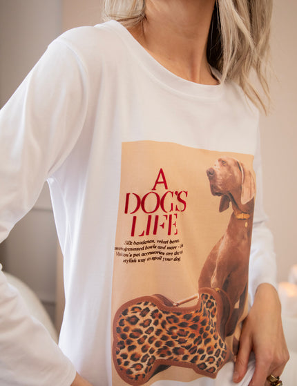 A Dog's Life White - Longsleeve