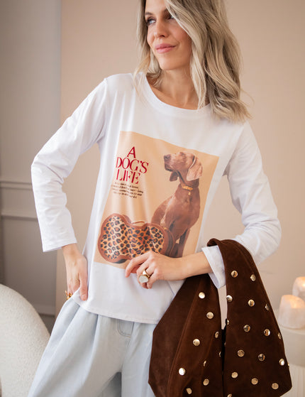 A Dog's Life White - Longsleeve