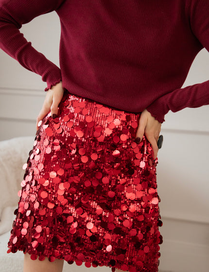 Cute Collar Ruches Burgundy - Longsleeve