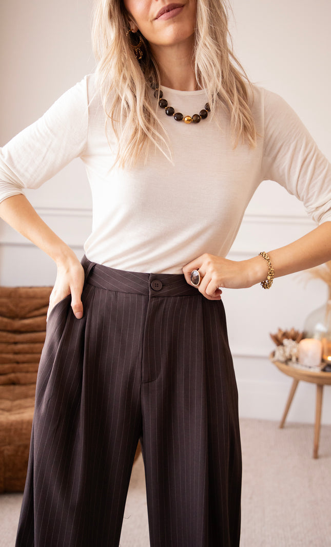 Between The Lines Dark Walnut - Broek