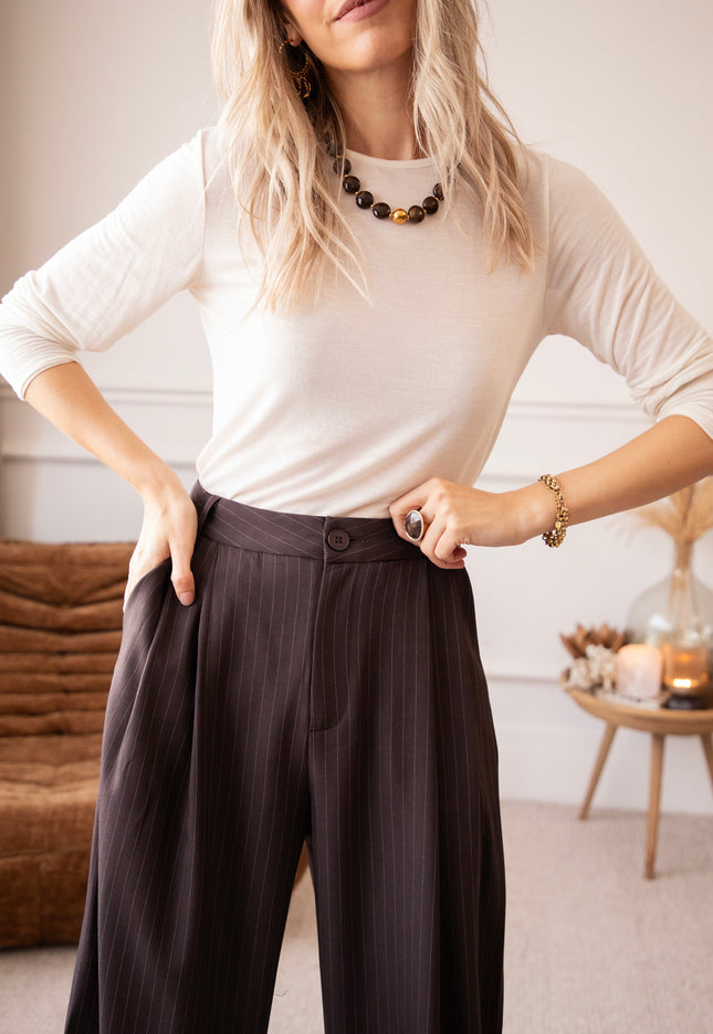 Between The Lines Dark Walnut - Broek