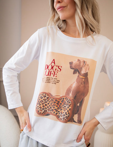 A Dog's Life White - Longsleeve