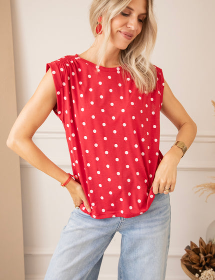 Pop Of Dots Red/Soft Pink - Top