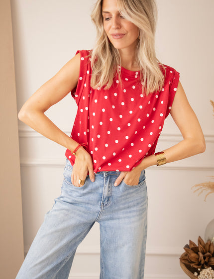 Pop Of Dots Red/Soft Pink - Top