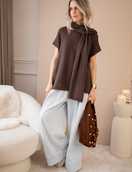 Mavy Scarf Choco - Trui