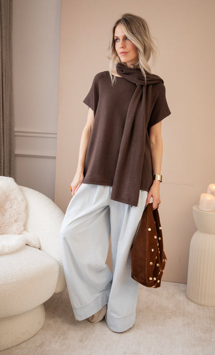 Mavy Scarf Choco - Trui