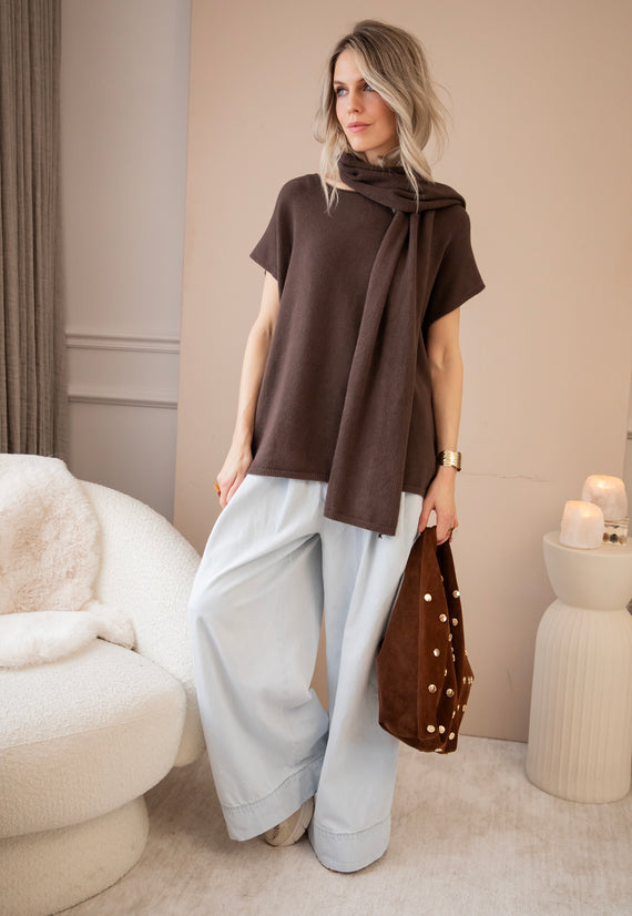 Mavy Scarf Choco - Trui