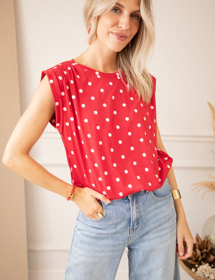 Pop Of Dots Red/Soft Pink - Top