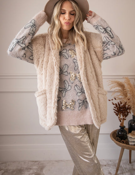 Pullover - Beautiful Bows - Taupe