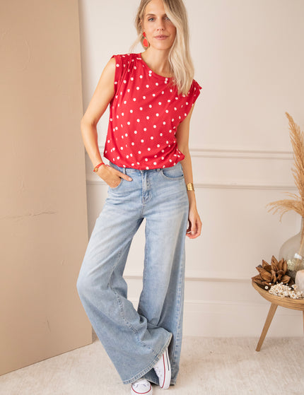 Pop Of Dots Red/Soft Pink - Top