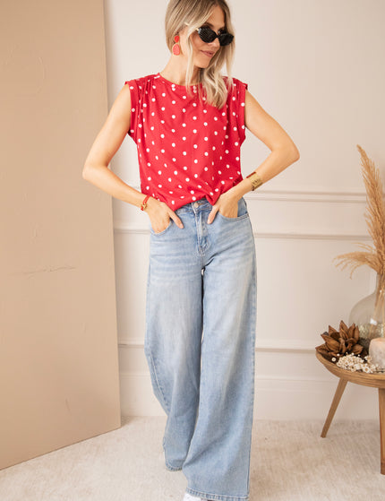 Pop Of Dots Red/Soft Pink - Top